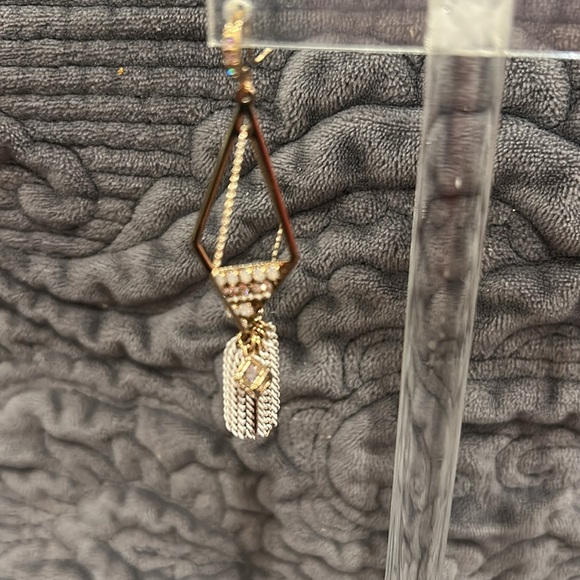 Designer Diamond in Diamond Opal Crystal with Fringe Earrings-Boutique - Picture 4 of 8